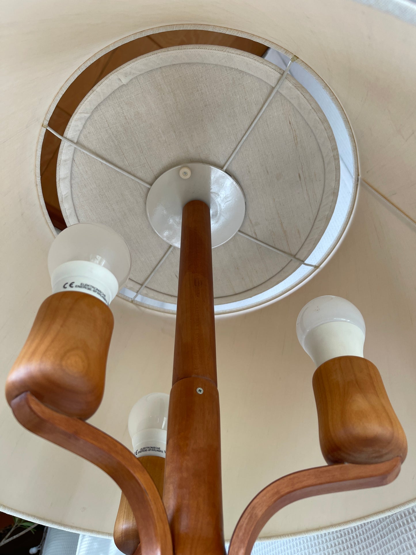Heureka Stehlampe Teak Vollholz 60er Lampenschirm Danish Design