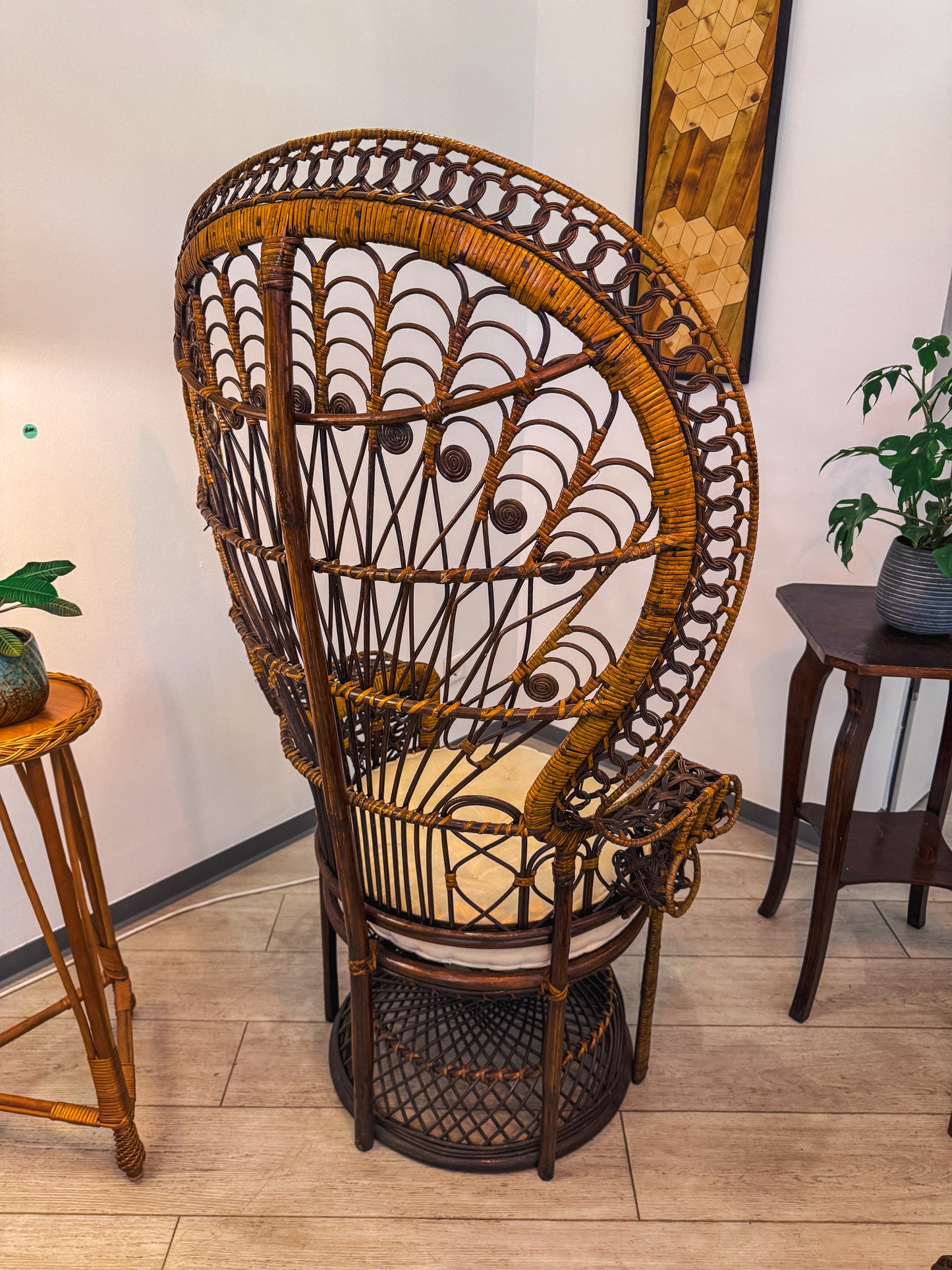 Vintage Peacock Chair / Pfauensessel aus Rattan, 1970er Jahre