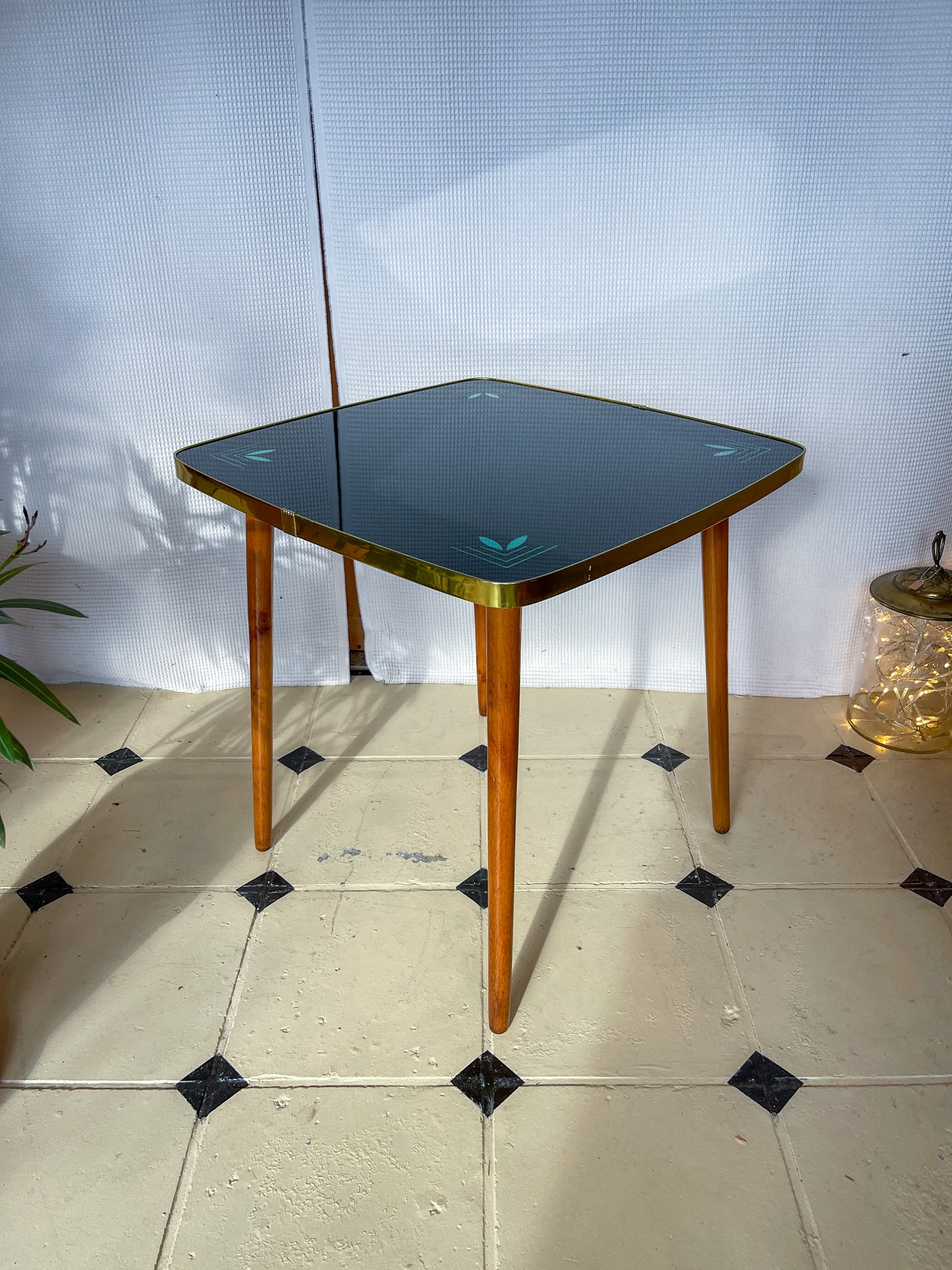 Tisch 70er Beistelltisch Glas