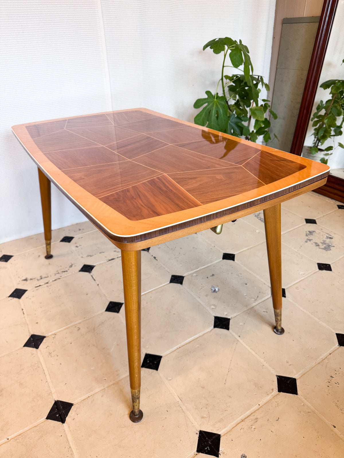 Vintage Couchtisch, 1960er Jahre – ausziehbar & höhenverstellbar