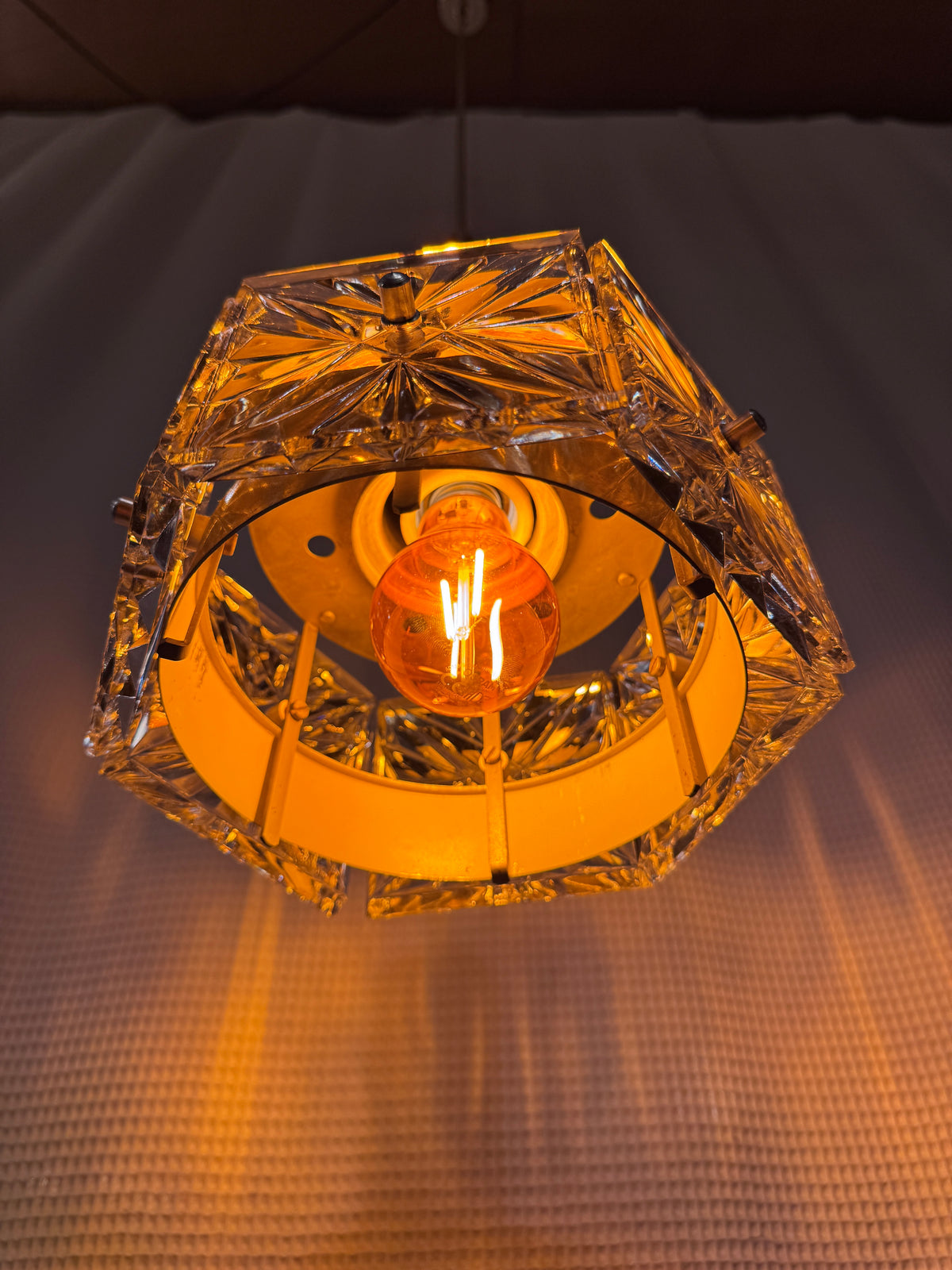 Lampe Pendelleuchte 60er Kristallglas