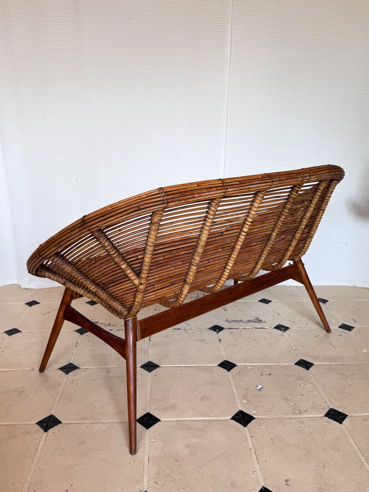 Vintage Rattan-Loungeset – 2 Sessel & 1 Couch | 1960er/70er Jahre