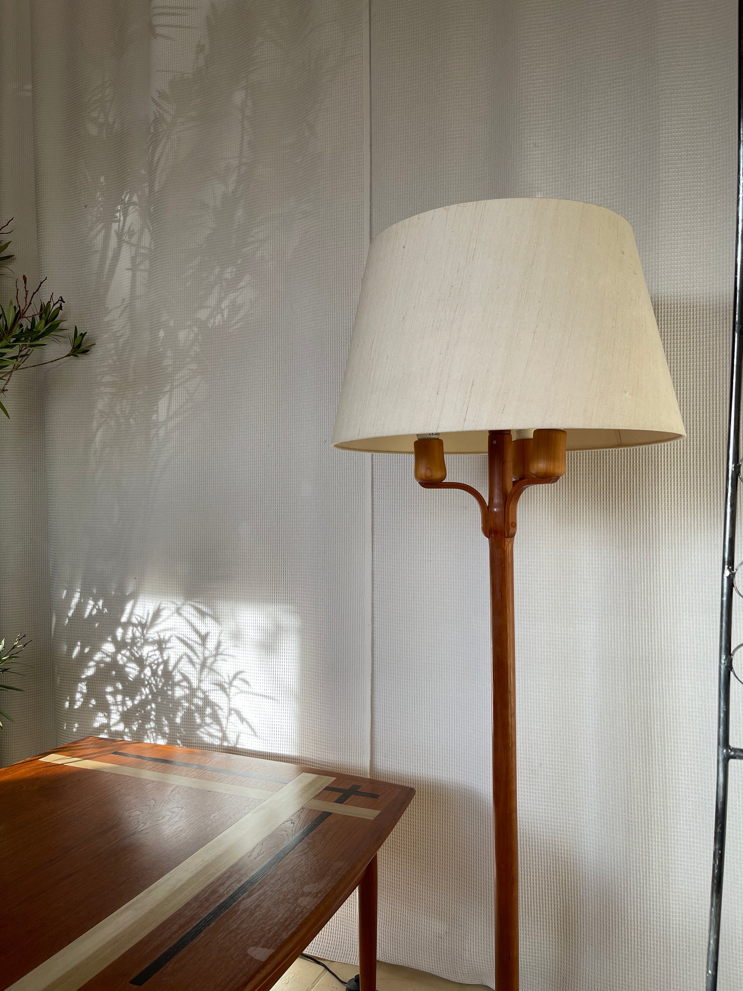 Heureka Stehlampe Teak Vollholz 60er Lampenschirm Danish Design