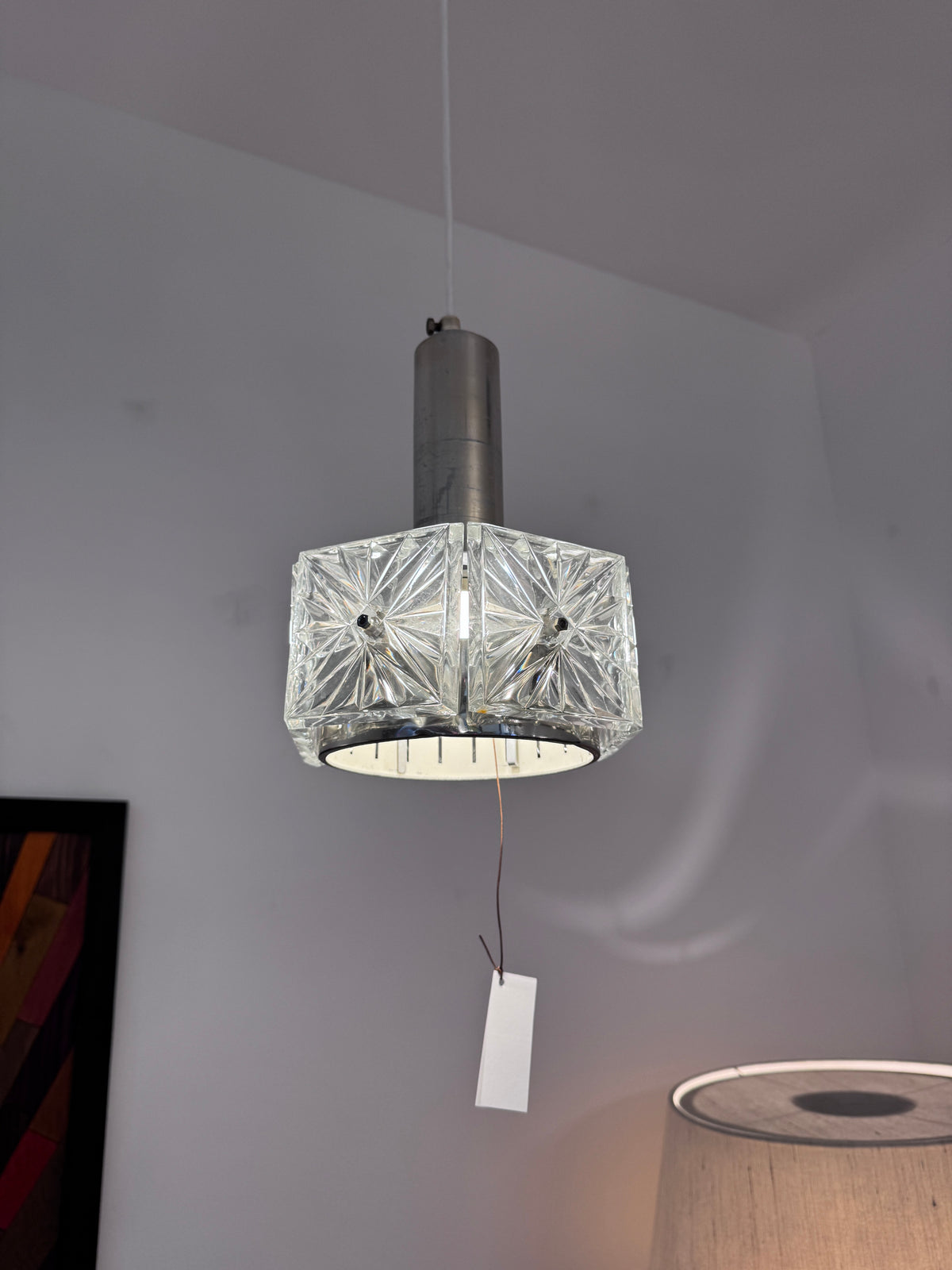 Lampe Pendelleuchte 60er Kristallglas