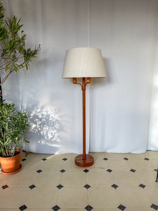 Heureka Stehlampe Teak Vollholz 60er Lampenschirm Danish Design