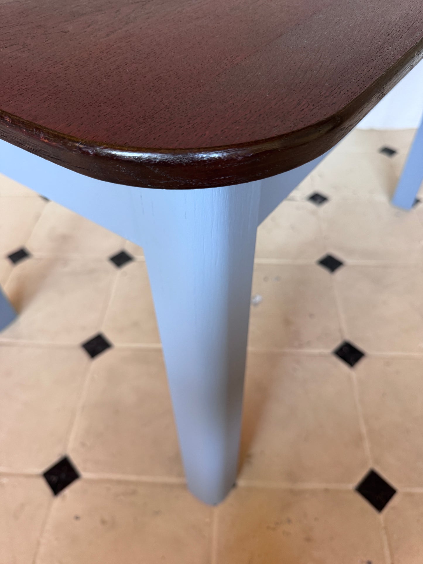 Großer Esstisch „Ostsee“ ausziehbar blau braun Holz massiv 240 cm
