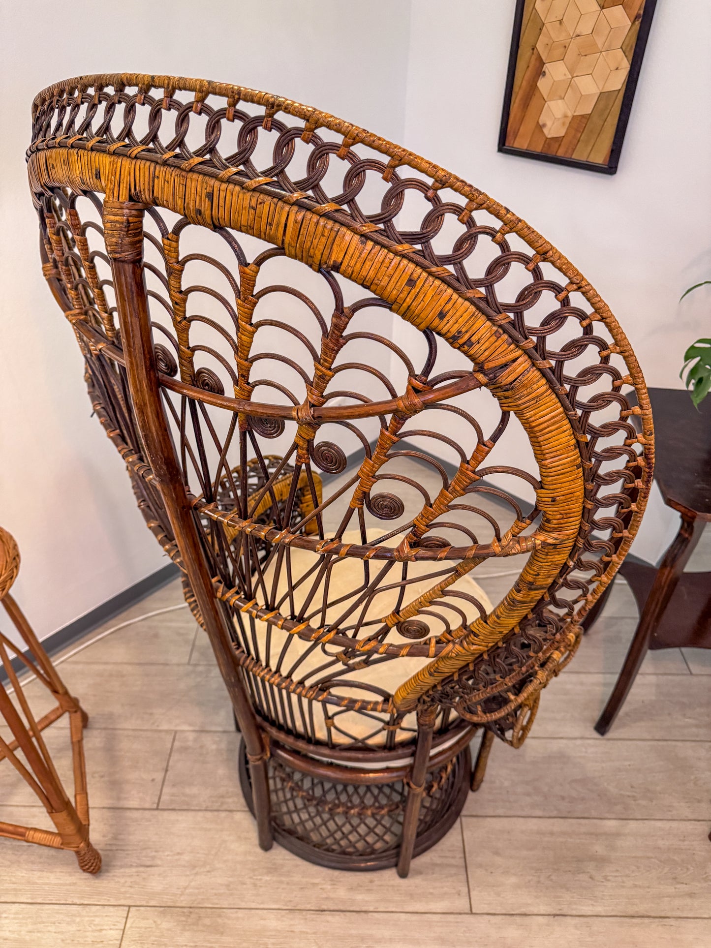 Vintage Peacock Chair / Pfauensessel aus Rattan, 1970er Jahre