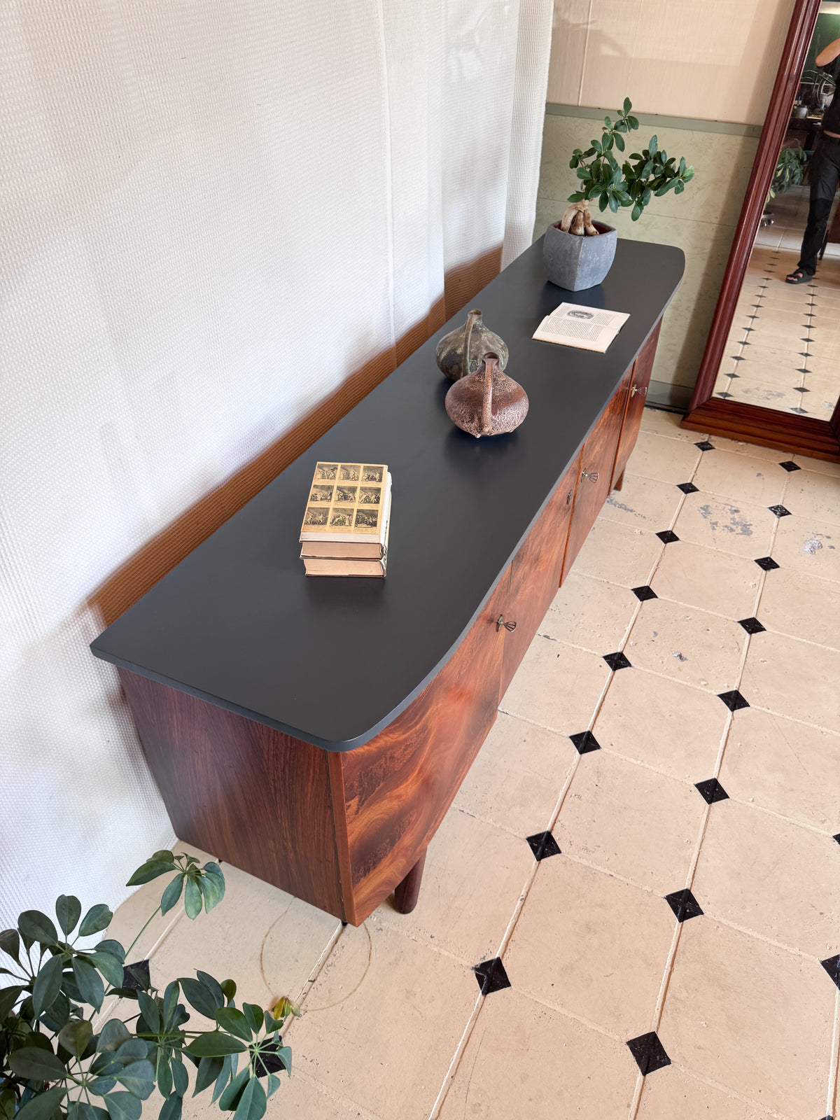 Sideboard TV Board Nussbaum Vollholz 60er Lowboard