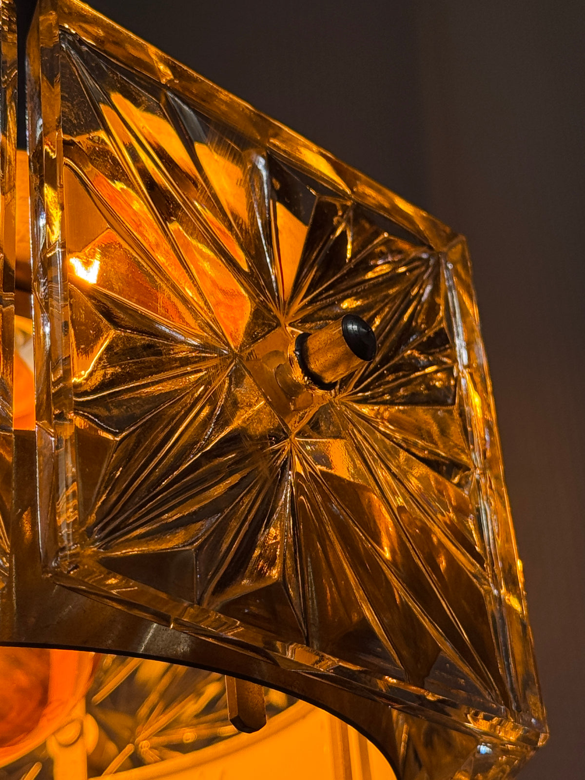 Lampe Pendelleuchte 60er Kristallglas