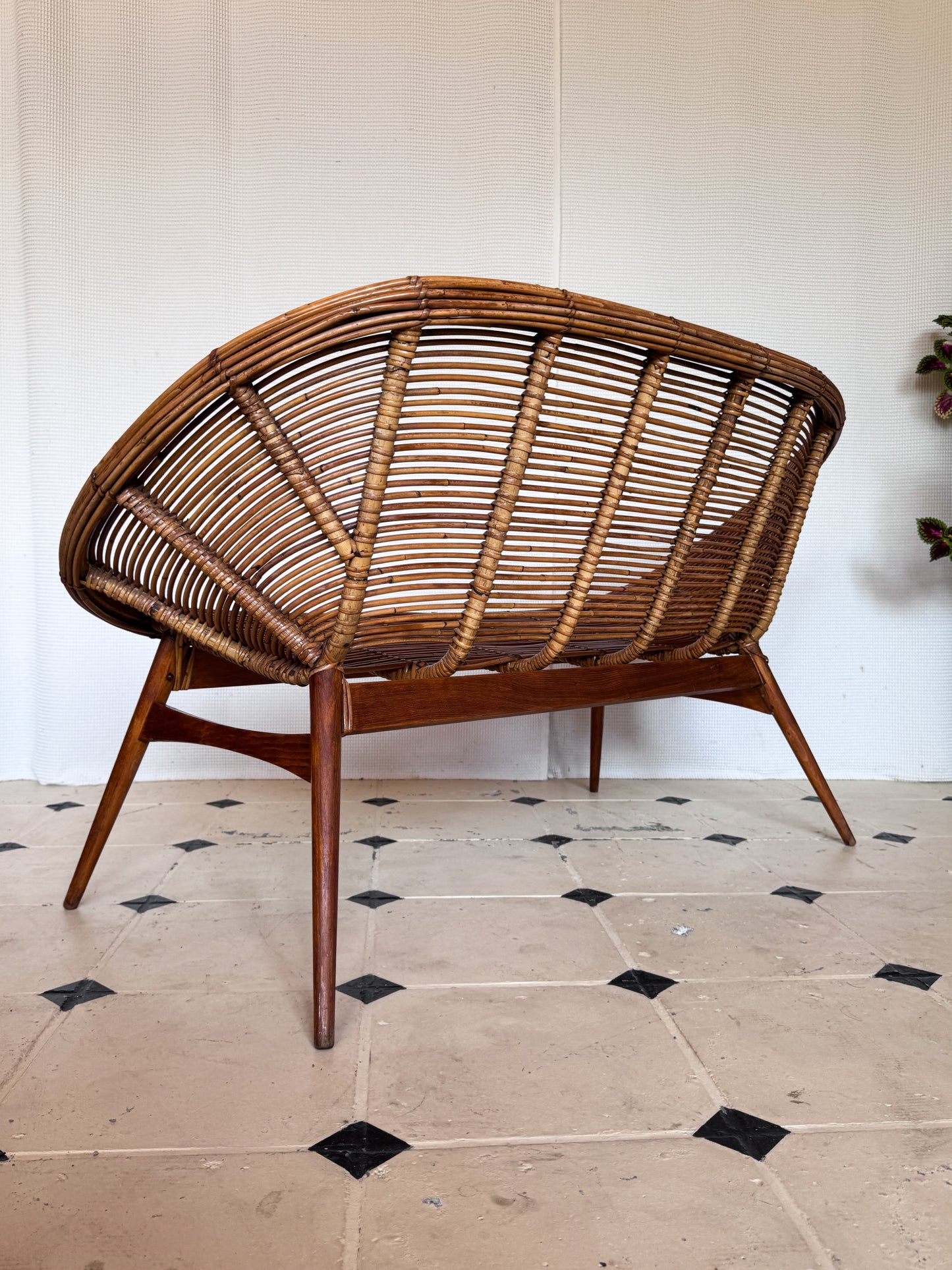 Vintage Rattan-Loungeset – 2 Sessel & 1 Couch | 1960er/70er Jahre