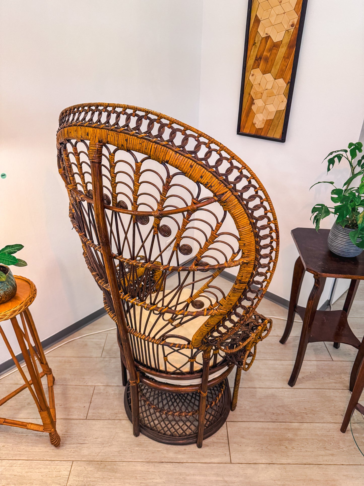 Vintage Peacock Chair / Pfauensessel aus Rattan, 1970er Jahre