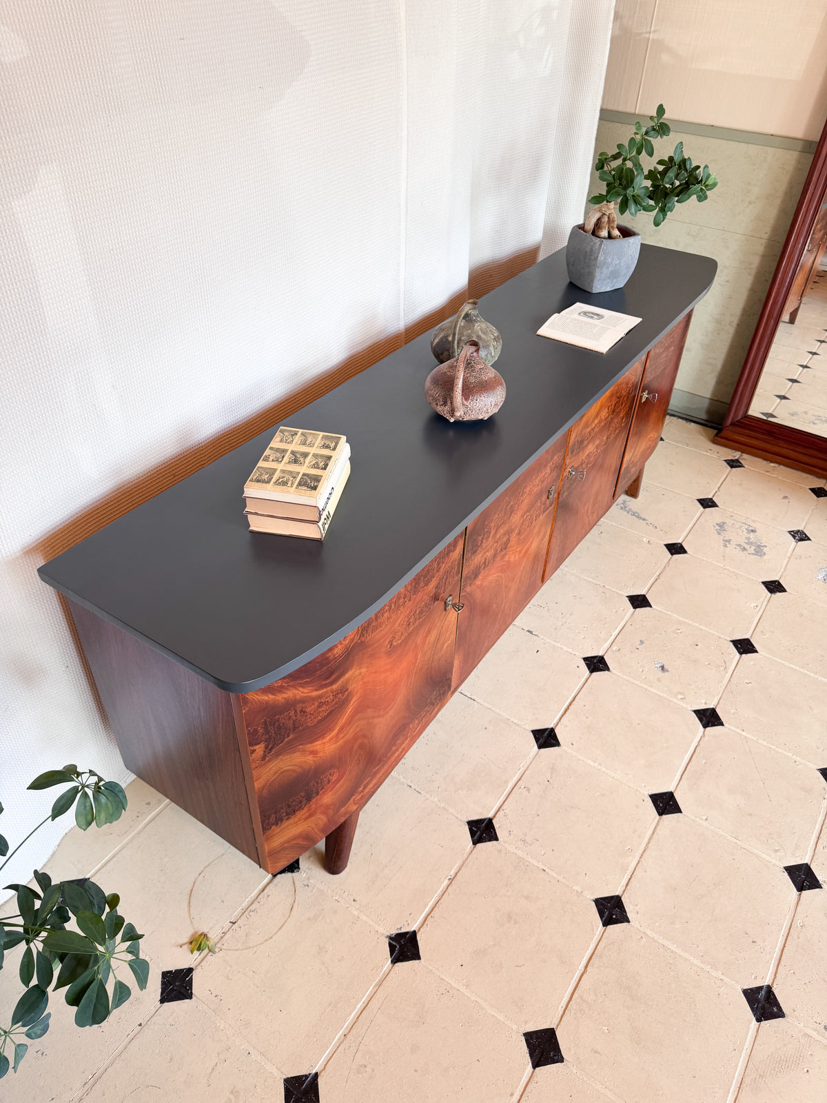 Sideboard TV Board Nussbaum Vollholz 60er Lowboard