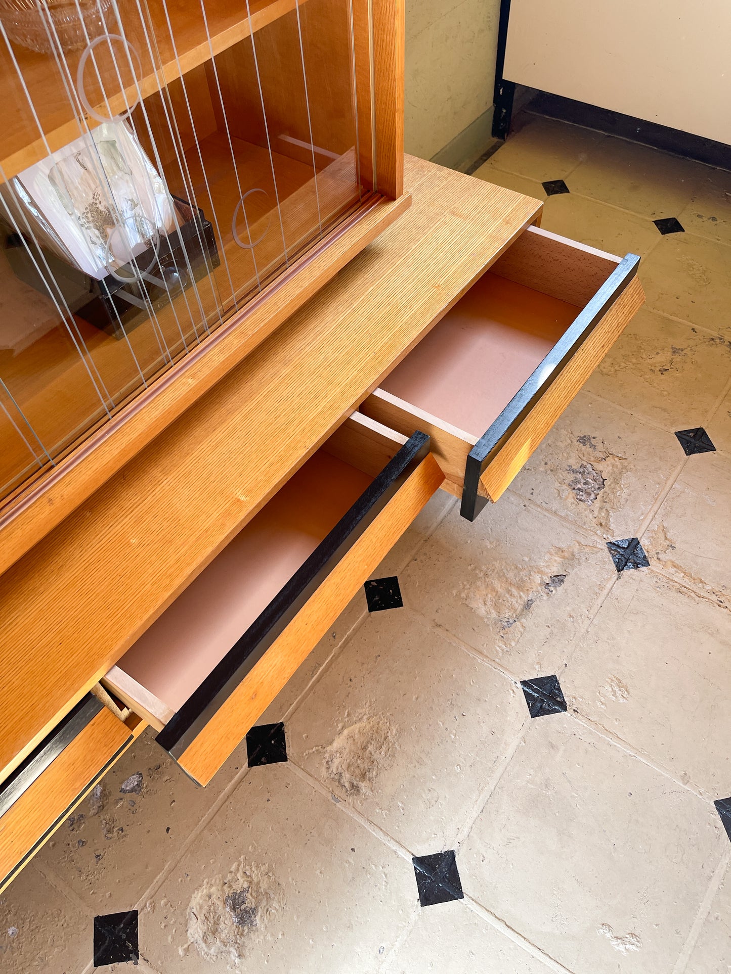 Mid Century Sideboard Vitrine, ca. 1960 – 235 cm