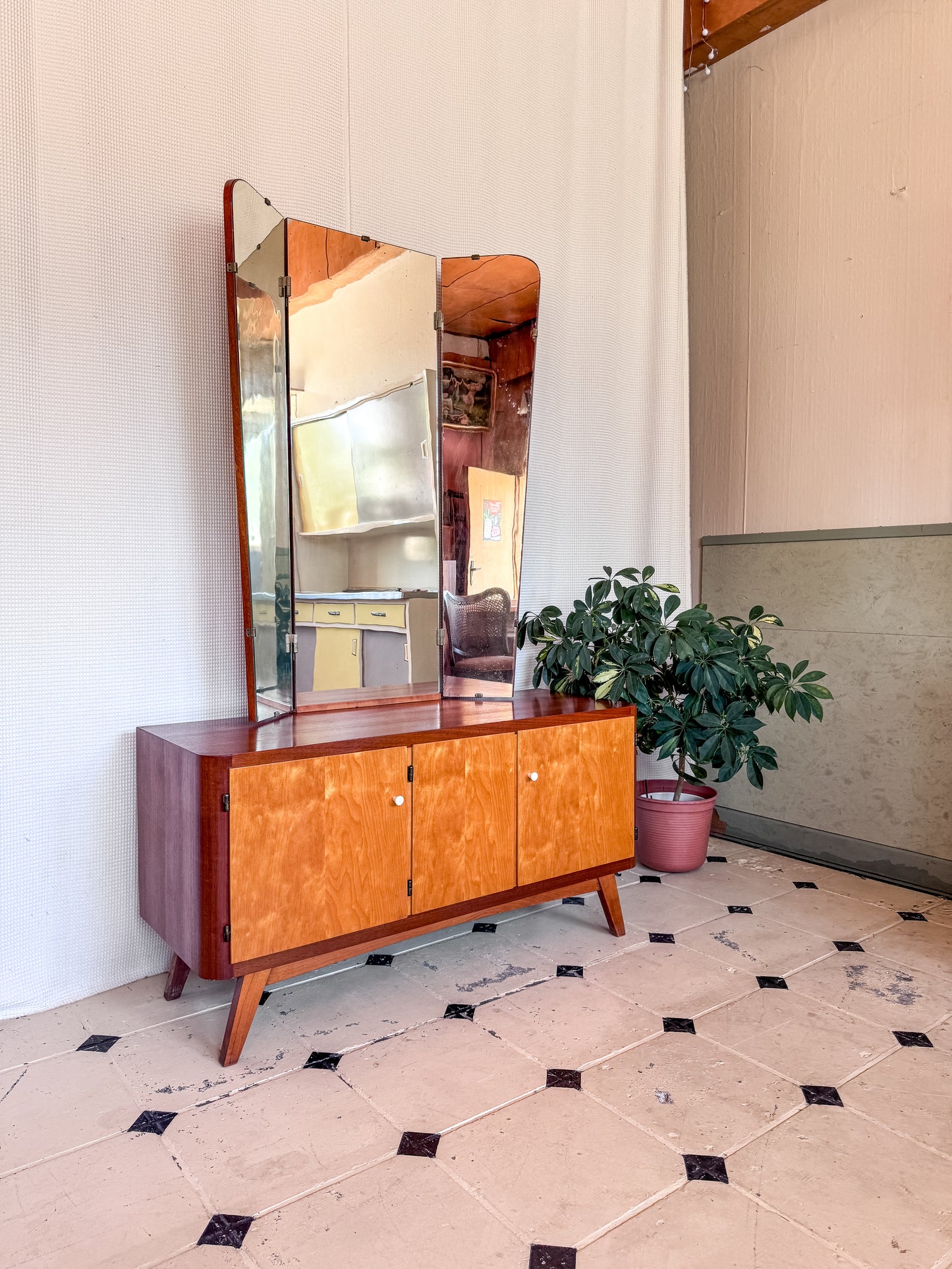 Vintage Spiegelkommode 60er Flur Kommode Spiegel