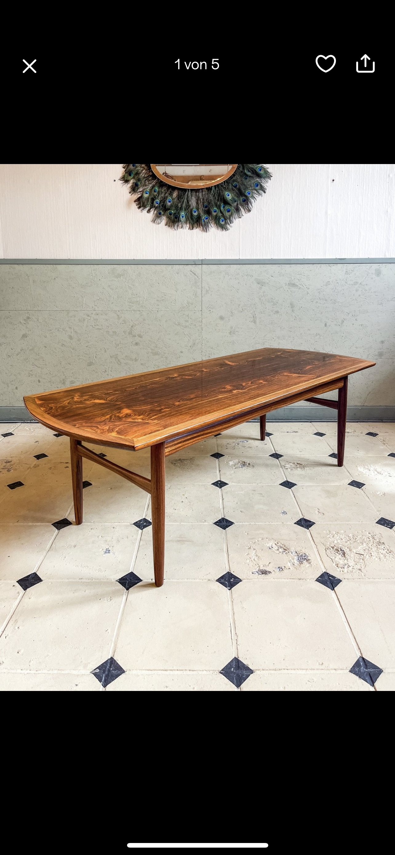 Couchtisch Rosewood Palisander Andersen 60er