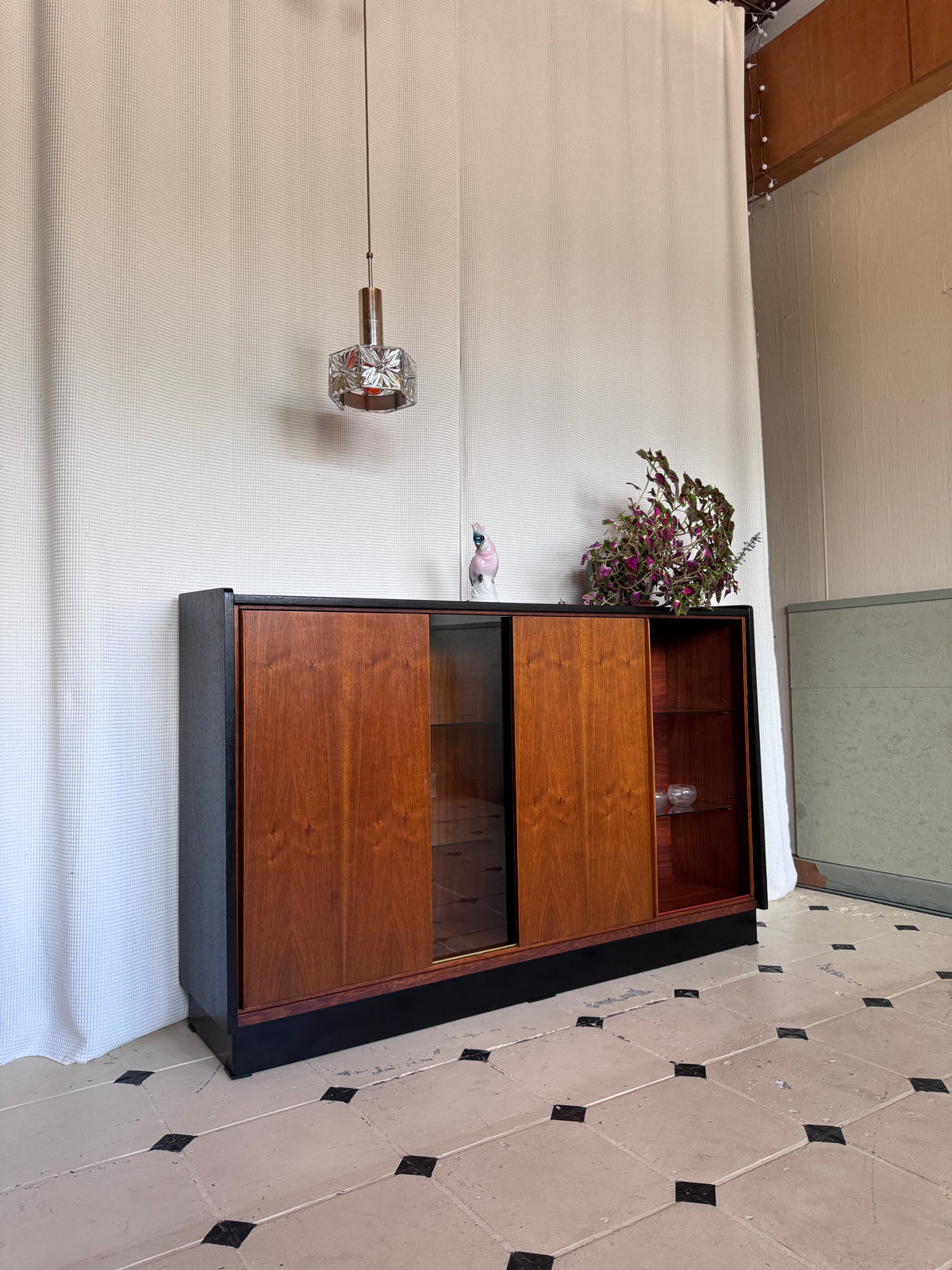 Lampe Pendelleuchte 60er Kristallglas