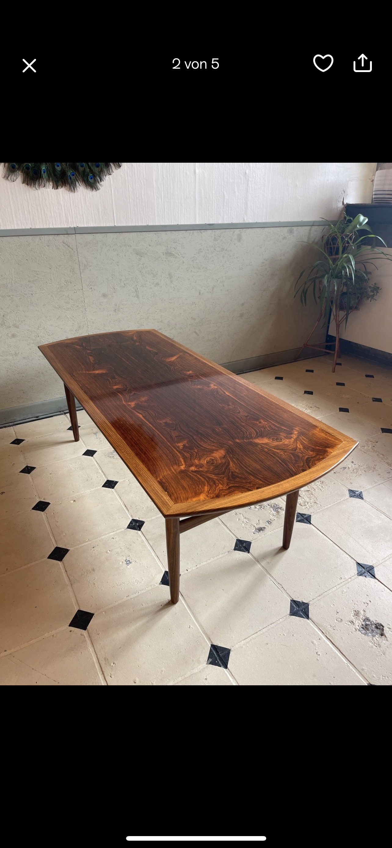 Couchtisch Rosewood Palisander Andersen 60er