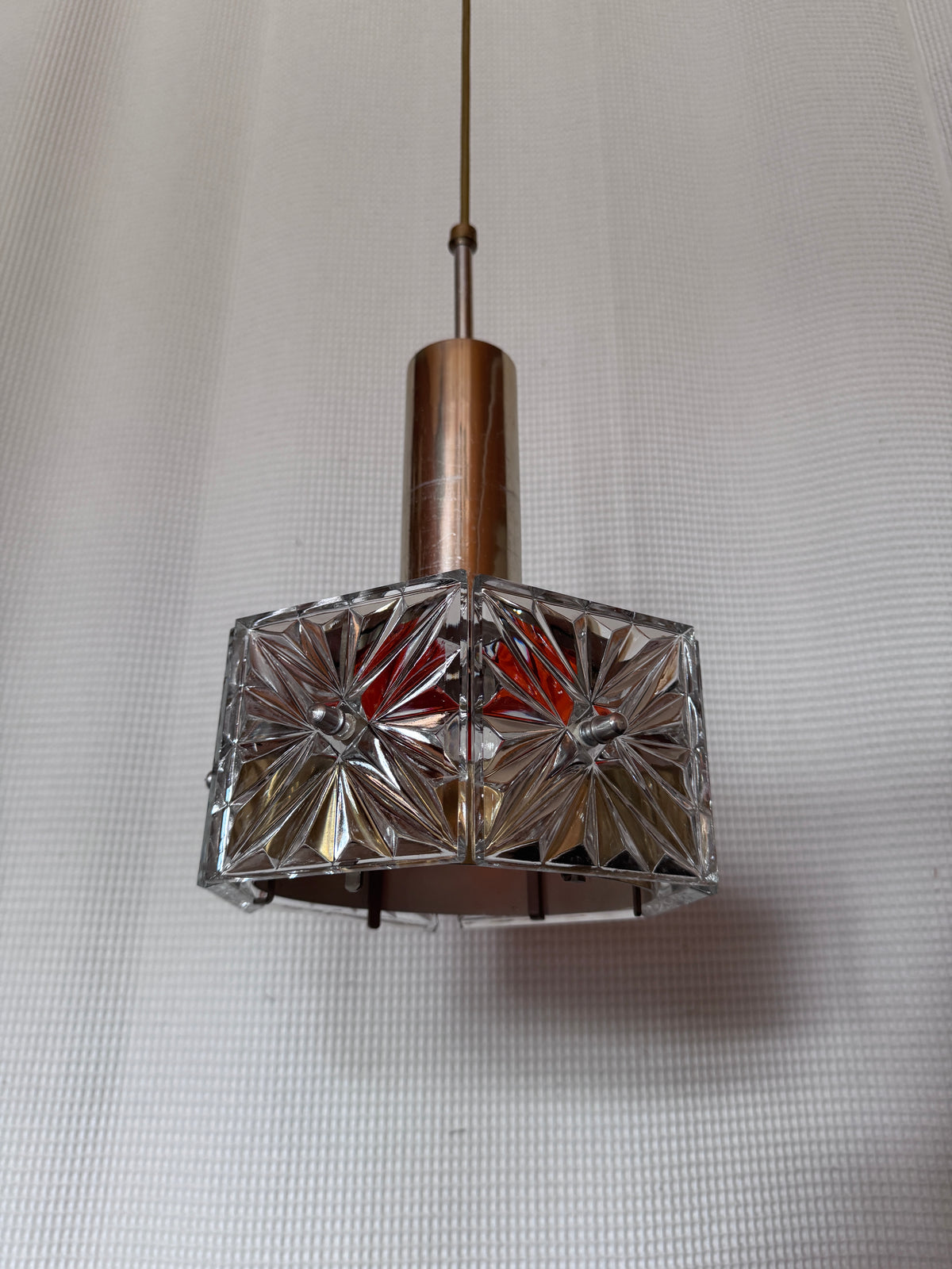 Lampe Pendelleuchte 60er Kristallglas