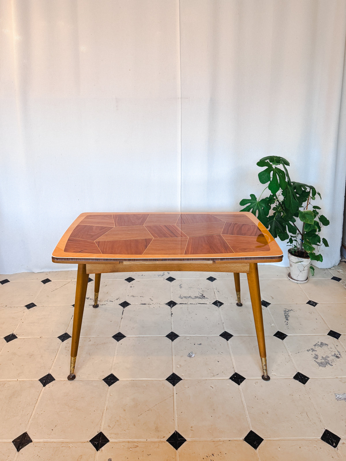 Vintage Couchtisch, 1960er Jahre – ausziehbar & höhenverstellbar