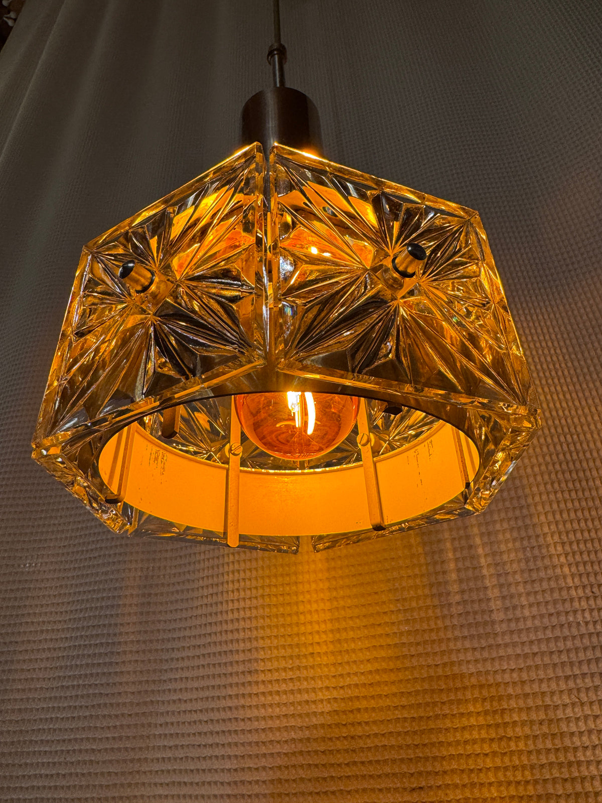 Lampe Pendelleuchte 60er Kristallglas