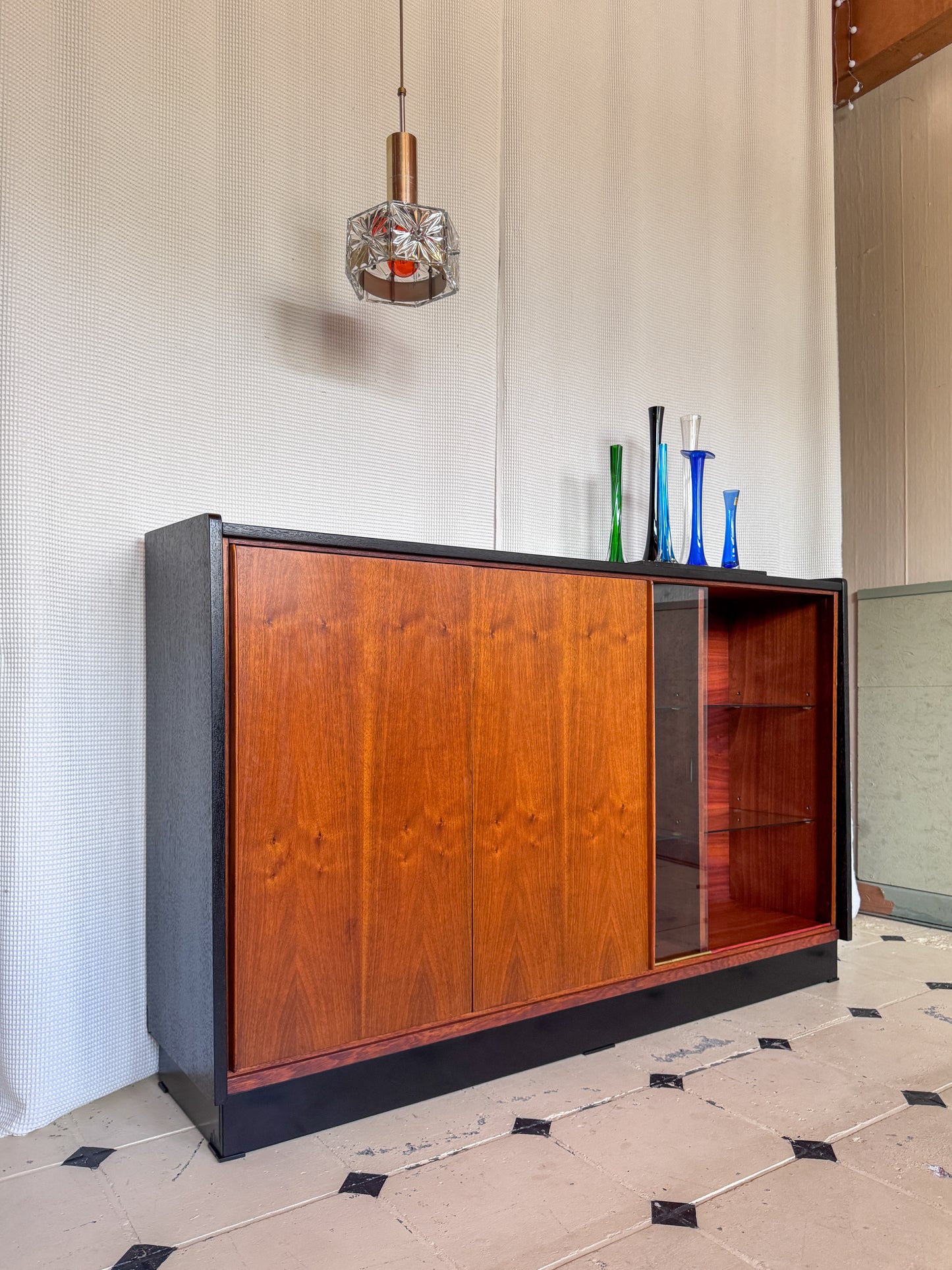 Mid-Century Sideboard Vitrine Bücherschrank 1960er