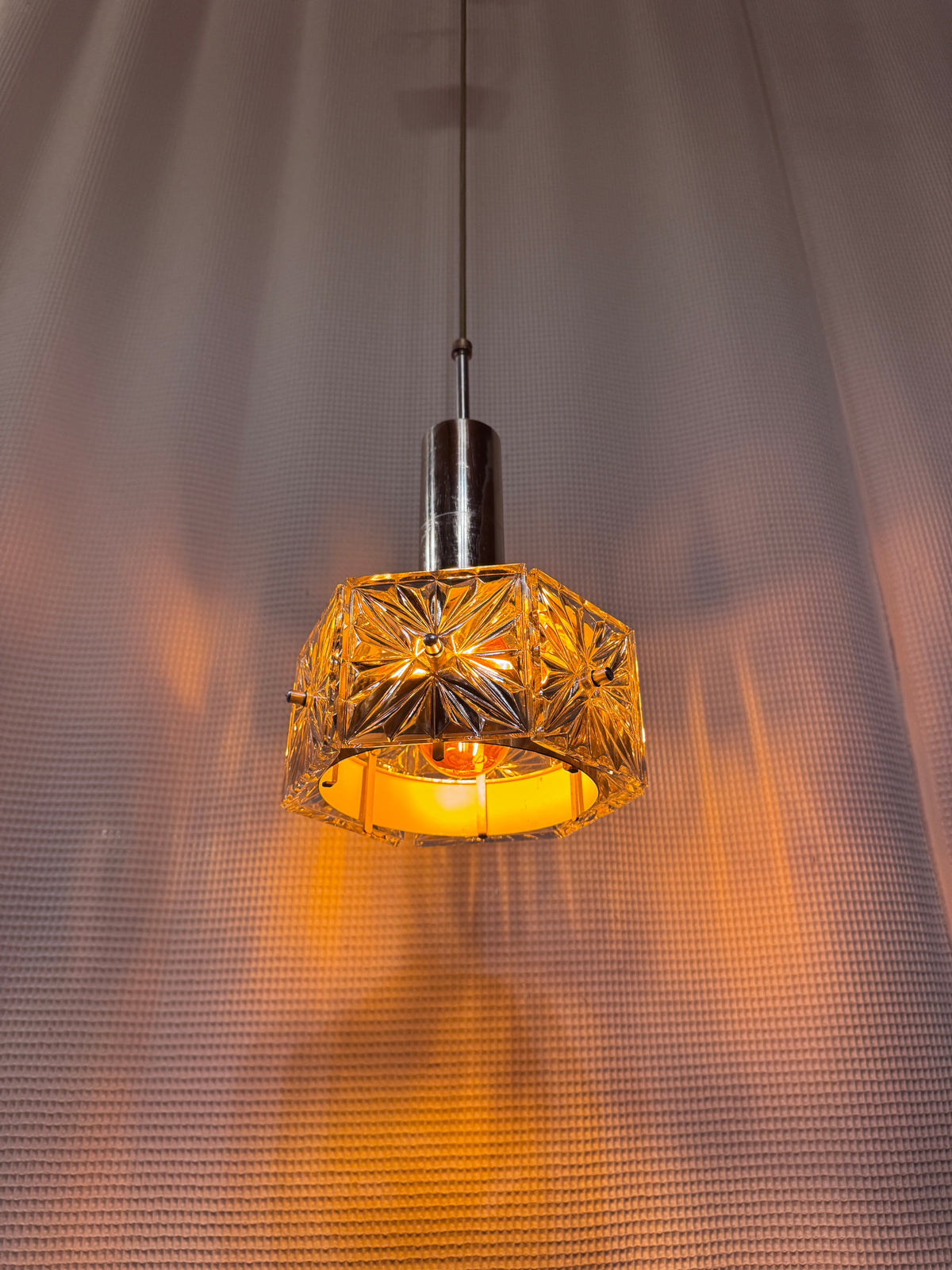 Lampe Pendelleuchte 60er Kristallglas