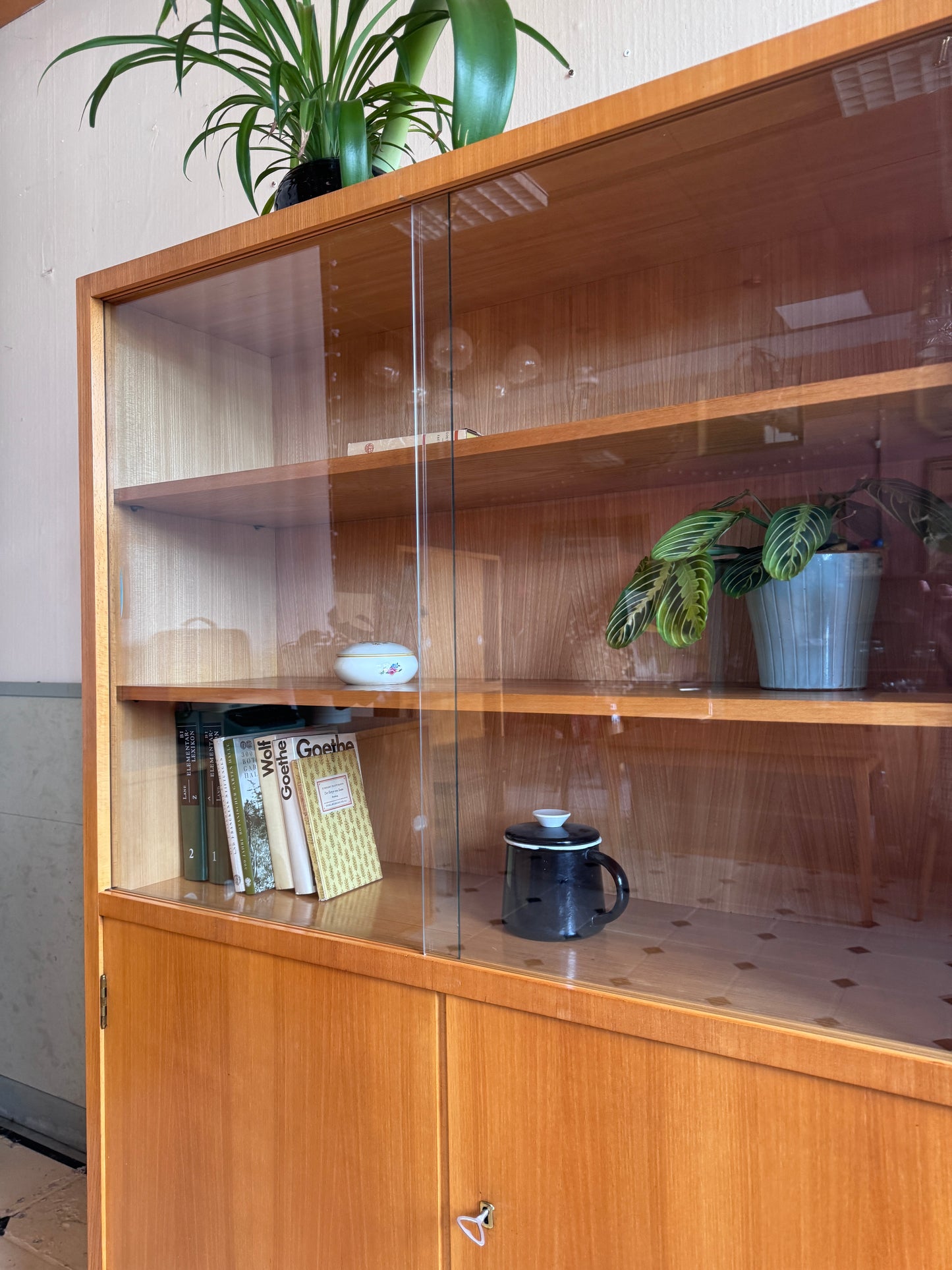 Vintage Vitrinenschrank / Bücherschrank von Reinicke & Andag Halle – 1960er Jahre