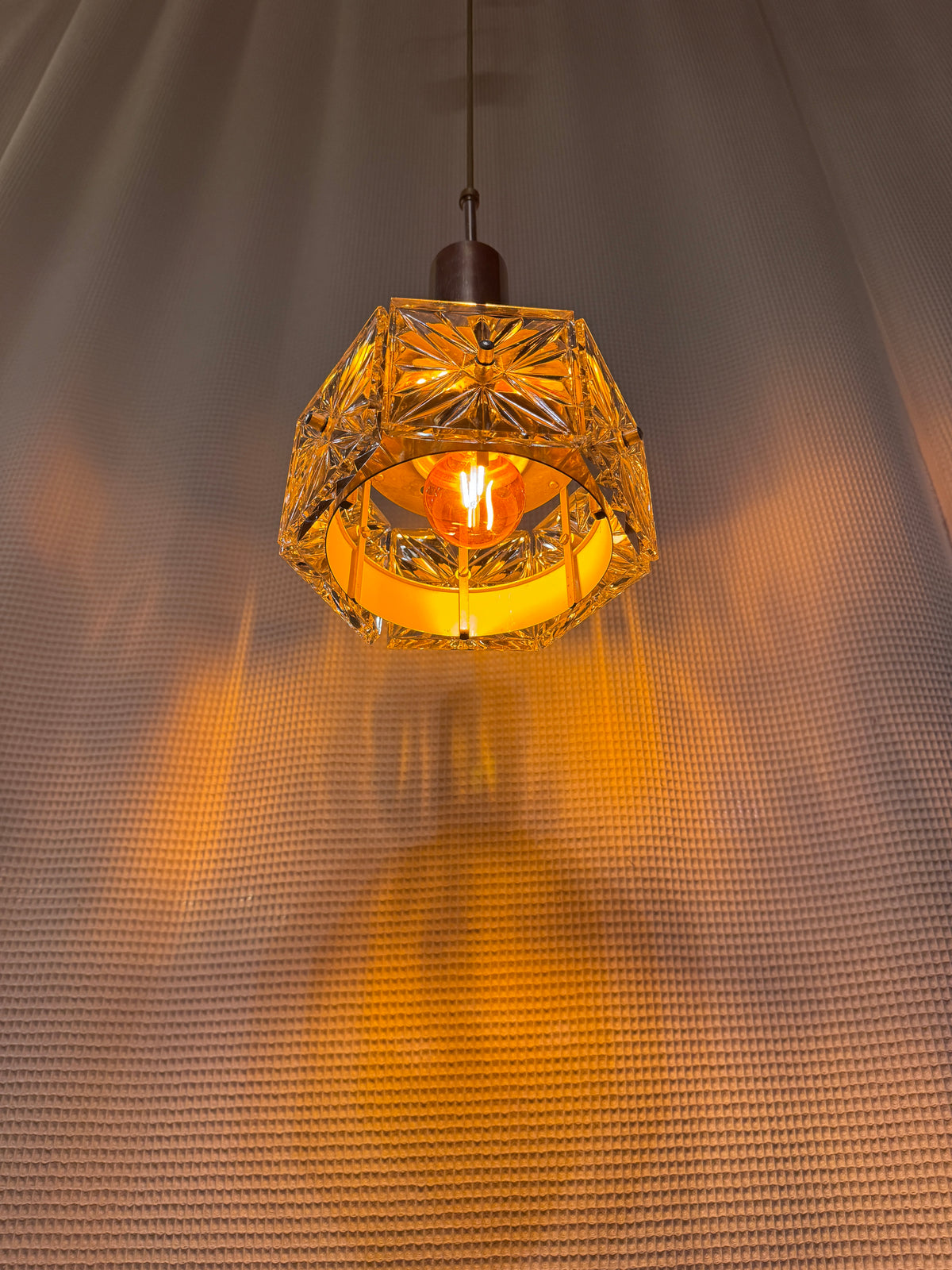 Lampe Pendelleuchte 60er Kristallglas