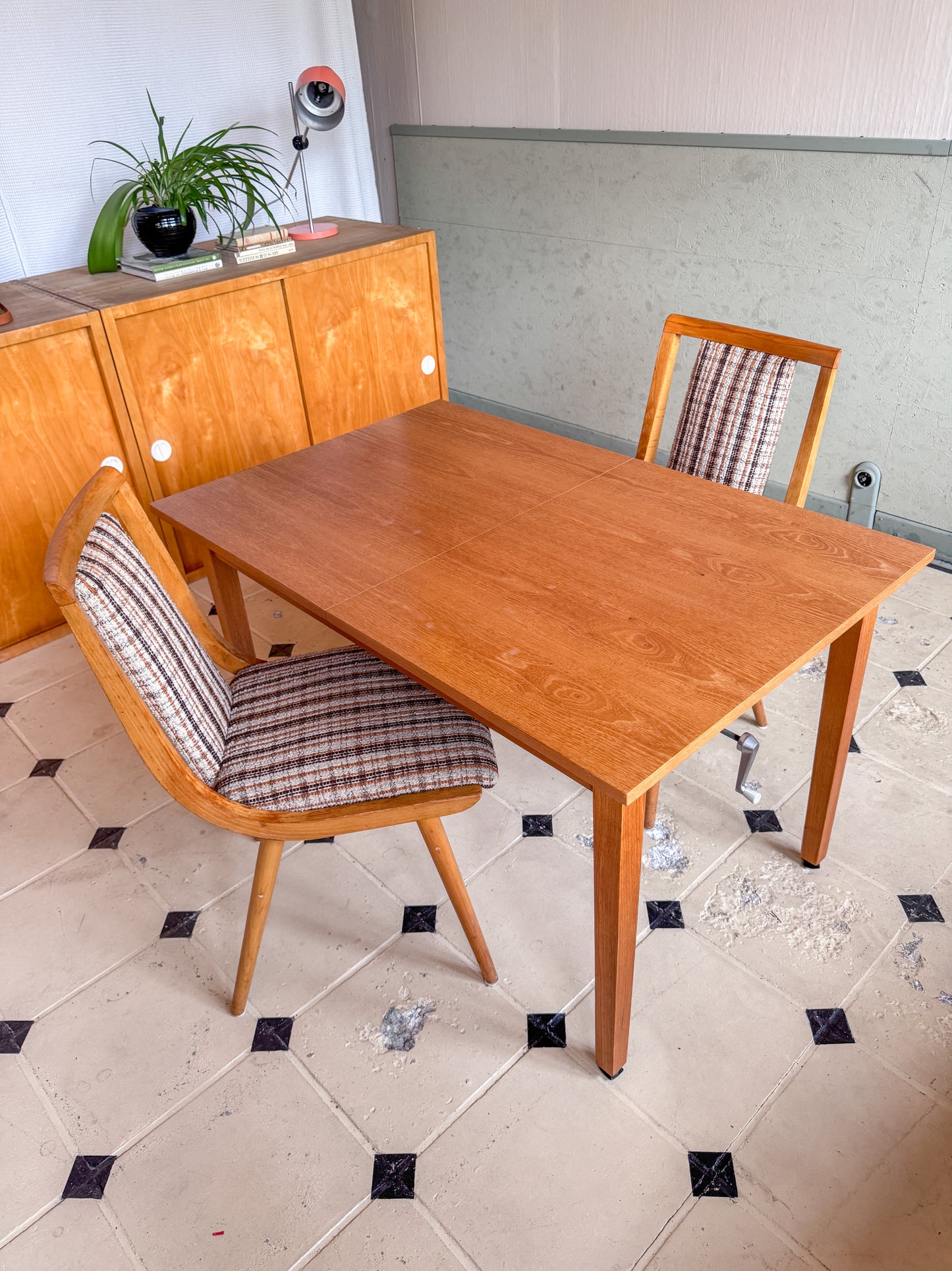 Set: Stühle & Esstisch ausziehbar 110x70 Reinicke & Andag 60er 70er