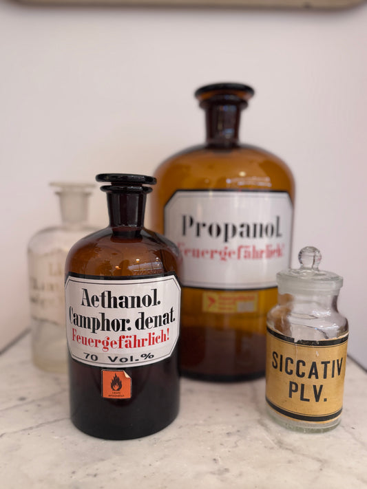 Vintage Apothekerflaschen Set 4 Original Glasflaschen