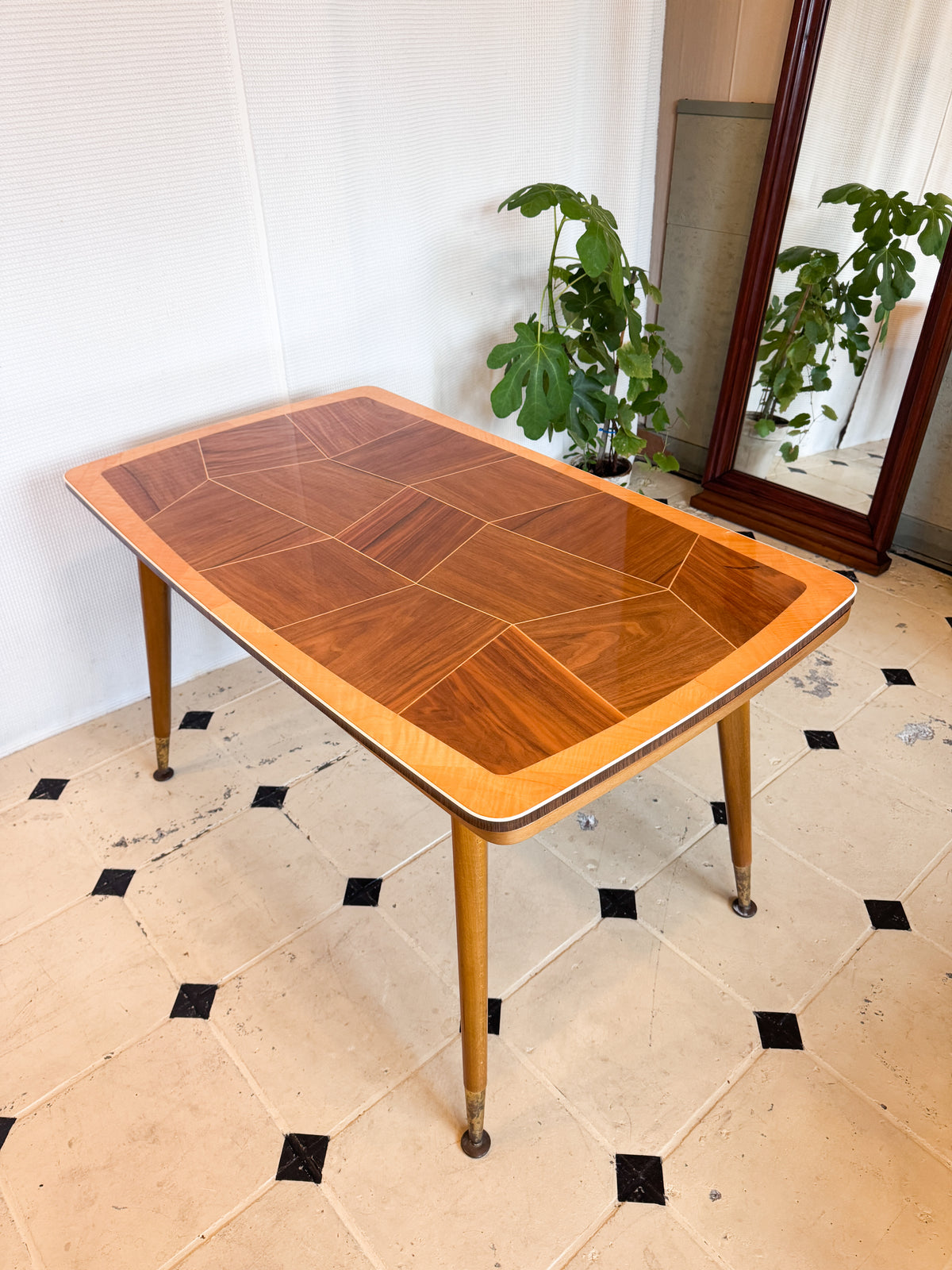Vintage Couchtisch, 1960er Jahre – ausziehbar & höhenverstellbar