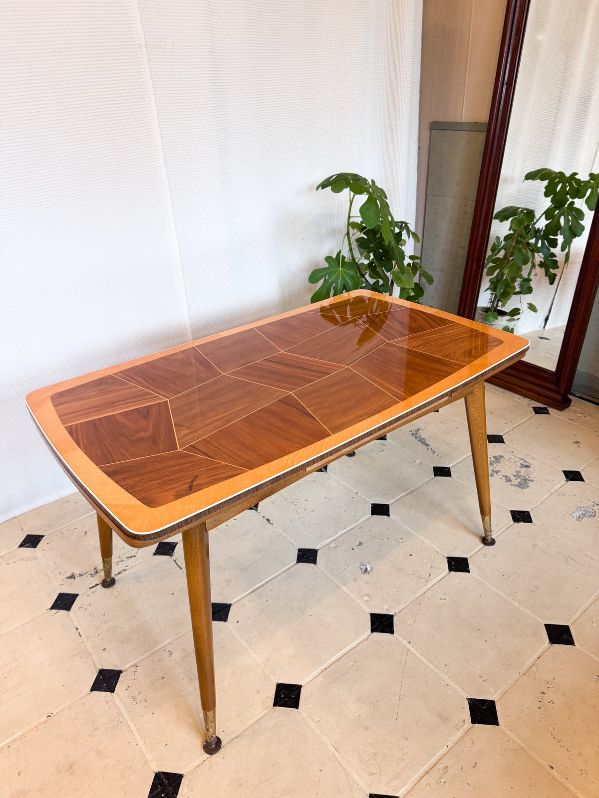 Vintage Couchtisch, 1960er Jahre – ausziehbar & höhenverstellbar
