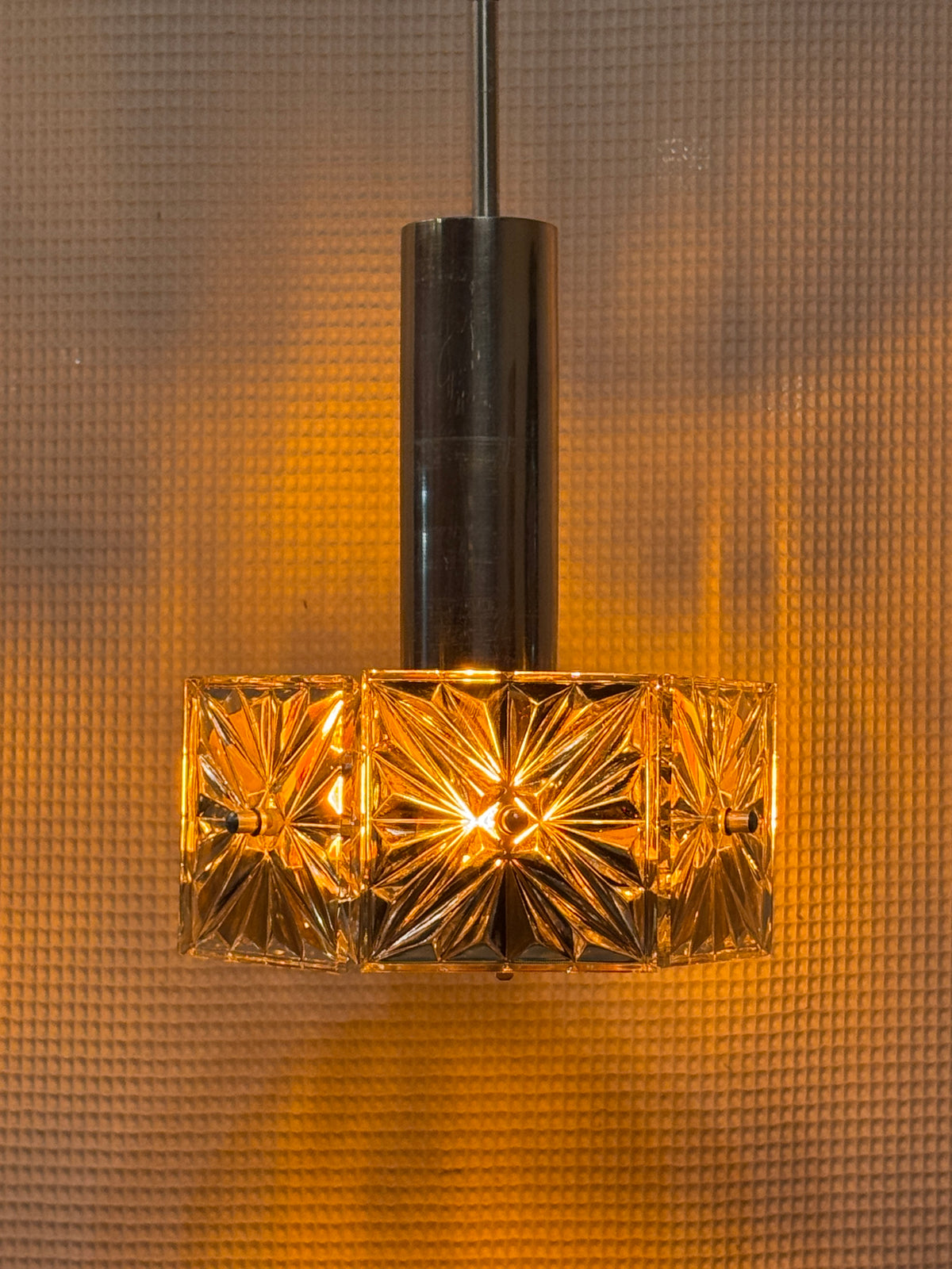 Lampe Pendelleuchte 60er Kristallglas