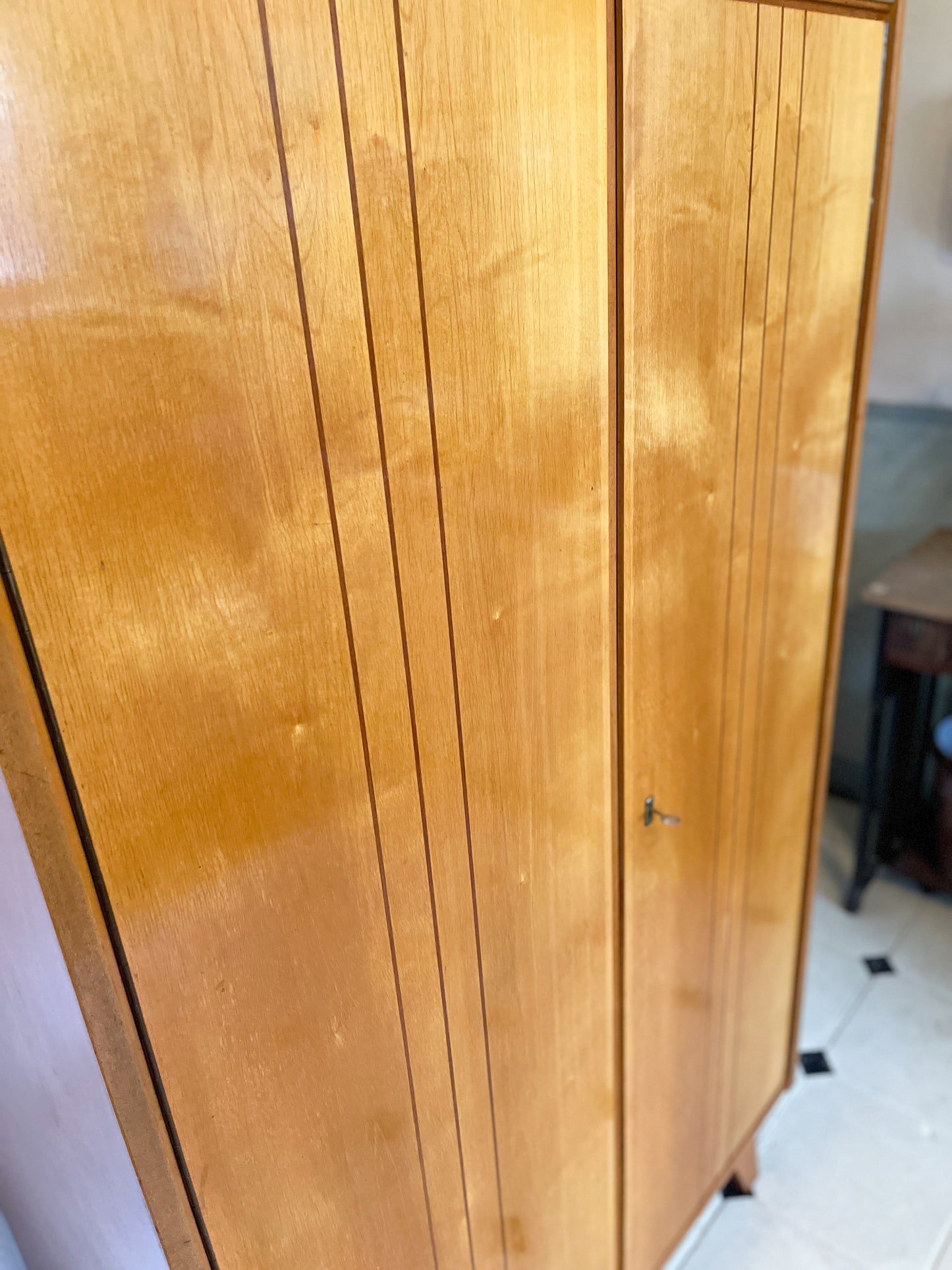 Vintage Kleiderschrank 2-trg 60er Birke Schrank Holz