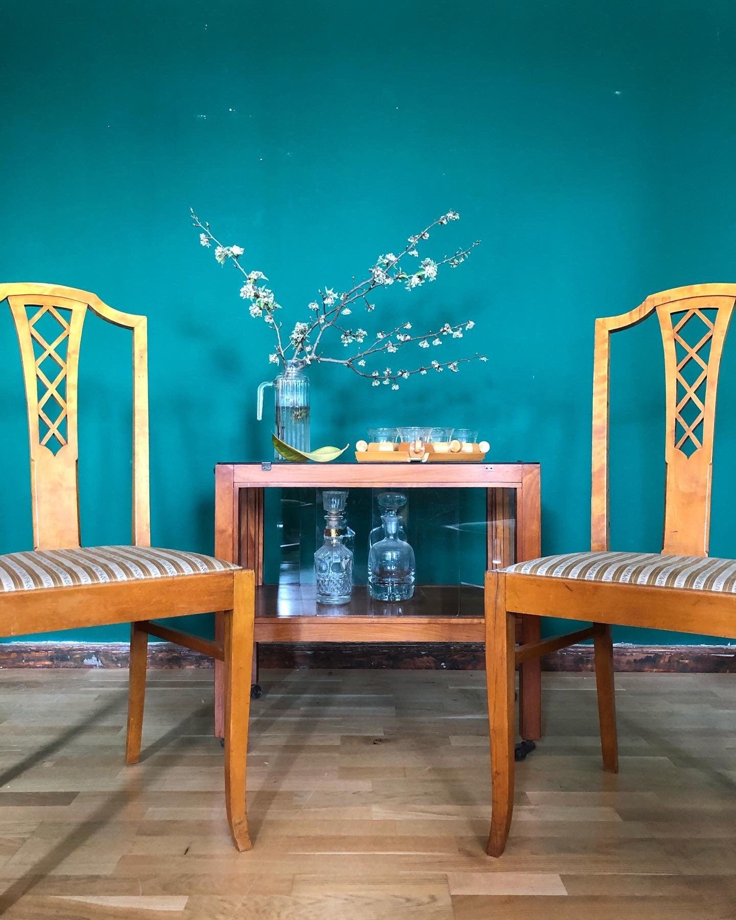 Stuhl Set-Polsterstühle Stühle Kirschbaum Esszimmer Kirsche Edel Hochwertig